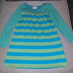Hanna Andersson Blue and Green Striped Kids Dress